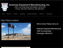 Tablet Screenshot of americanequipmentmanufacturing.com